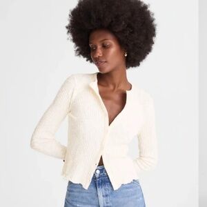 *NWT* Madewell Lettuce Hem Ribbed Cardigan